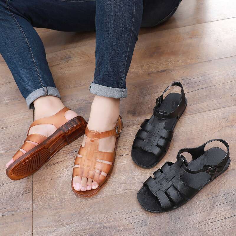 Fashion Flat Heel Soft Sole, Retro 80's Nostalgia Style, Beach Sandals,_voghion.com