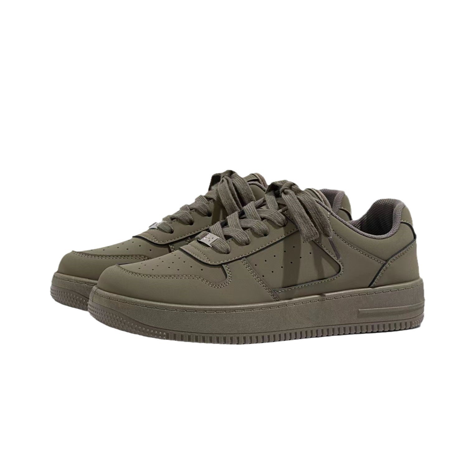 Kolumb Men's Shoes Spring Trend Black Board Shoes Men's 2025 New Black Shoes Air Force No.1 Thick Bottom White Shoes_voghion.com