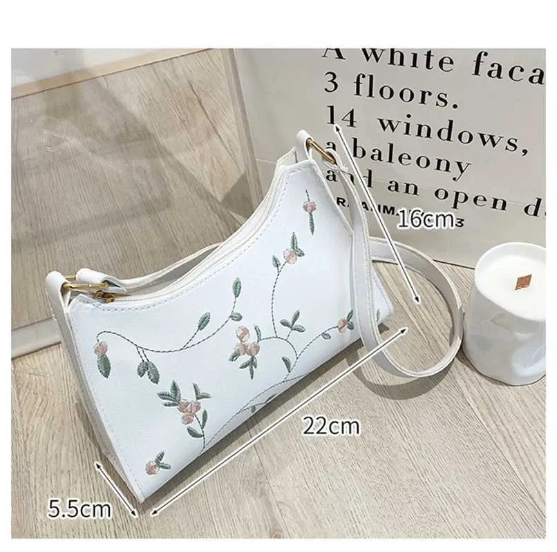 Sac à main brodé en cuir PU, petite pochette à bandoulière, sac portefeuille tendance pour femme Y241123_voghion.com