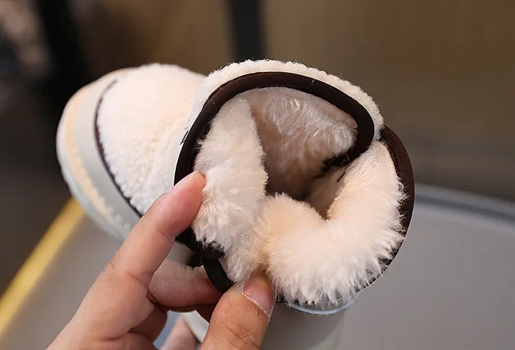 Kinder Schnee Winter Plus Veet Jugend Kurze Dicke Warme Plüsch Stiefel Cutefeet Für Mädchen Jungen Lamm Wolle Kleinkind Schuhe_voghion.com