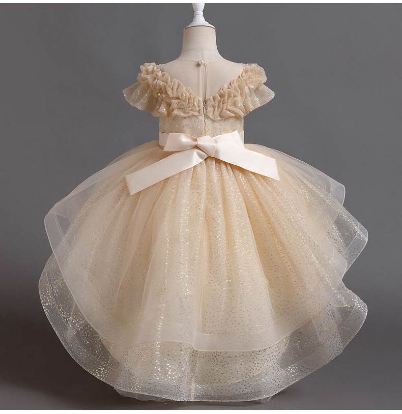 [PetiteRoyale] Rochie de bal pentru fete - Rochie de prințesă din tul cu straturi | Ținute de seară pentru fetițe cu flori și spectacole (3-12 ani)_voghion.com