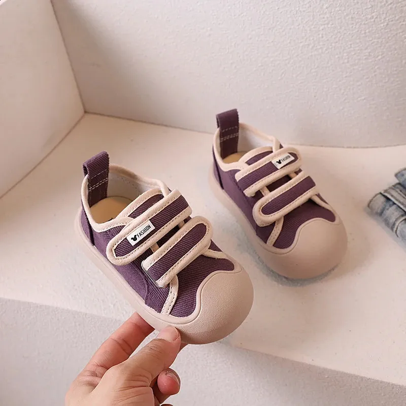 Kids Canvas Sneakers For Girls And Boys Soft Sole School Shoes_voghion.com