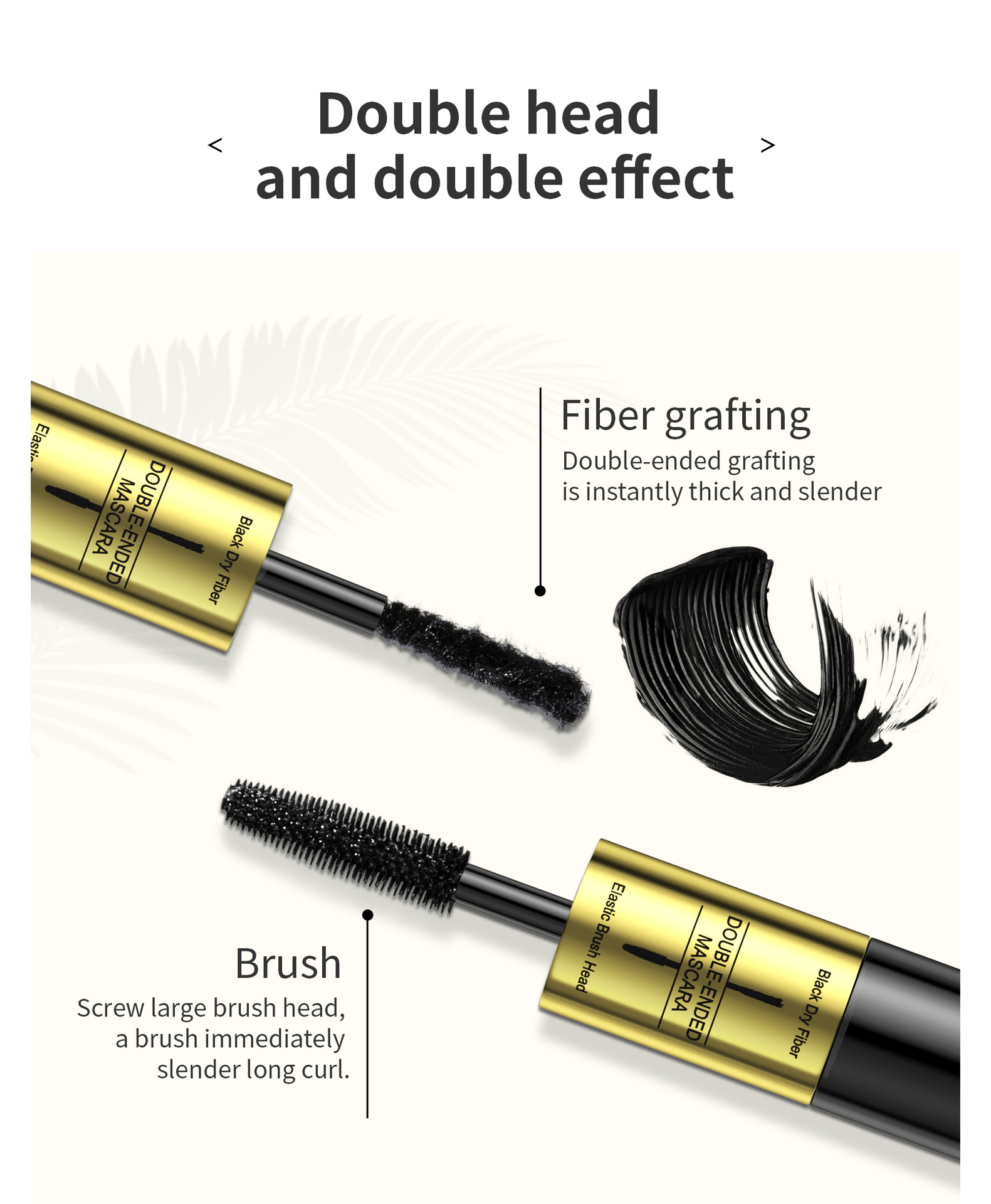 Hellokiss Doppelkopf 2 in 1 Fibergraft Eye Black wasserfest, dicht, ohne Make-up, gefärbt und gelockt_voghion.com