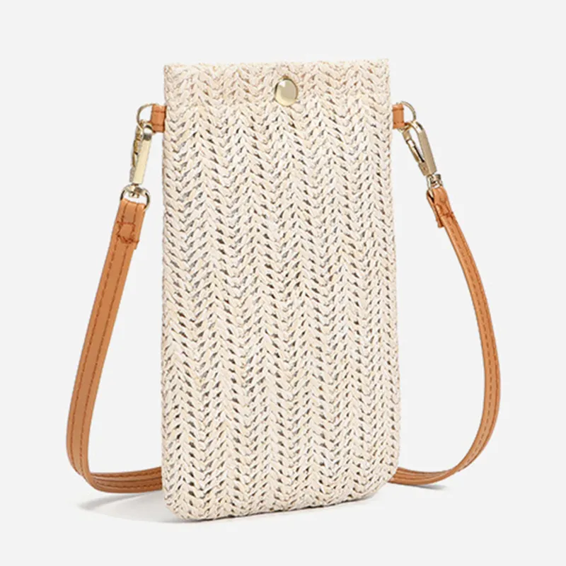 Brieftasche Frauen Diagonal Stroh Woven Handy Clutch Tasche Damen Sommer Strand Reise Weibliche Mini Geldbörse Karte Halter_voghion.com