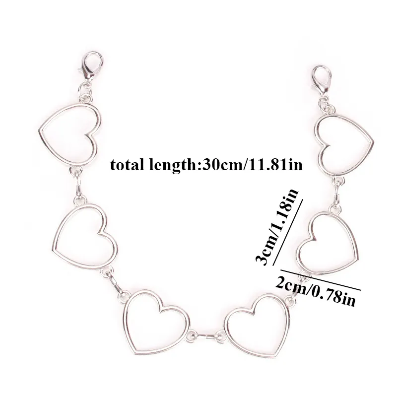 Exquisite Double-layer Heart Shape Decorative Pants Decoration Handbag Handle Clothing Chain Bag Accessories_voghion.com
