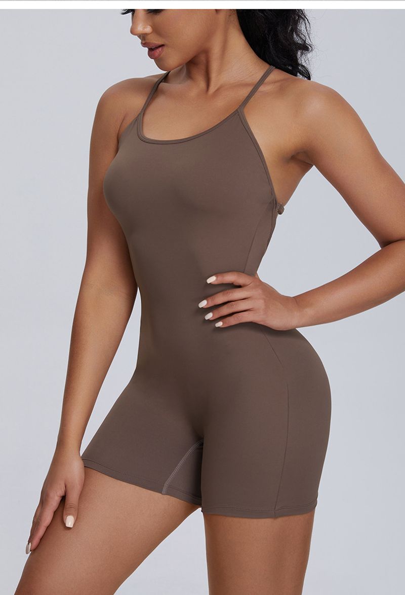 Sexy Suspenders Exercise Jumpsuit One Piece Casual Running Butt Lift Fiess Tight Show Thin Yoga Suit_voghion.com