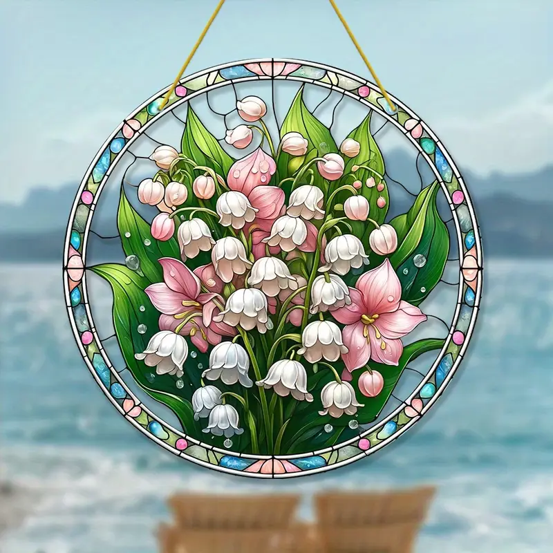 Acchiappasole a forma di mughetto 20x20 cm - Classico acrilico 2D. Non necessita di alimentazione. Perfetto per decorare giardino e ufficio. Regalo ideale per gli amanti dei fiori._voghion.com