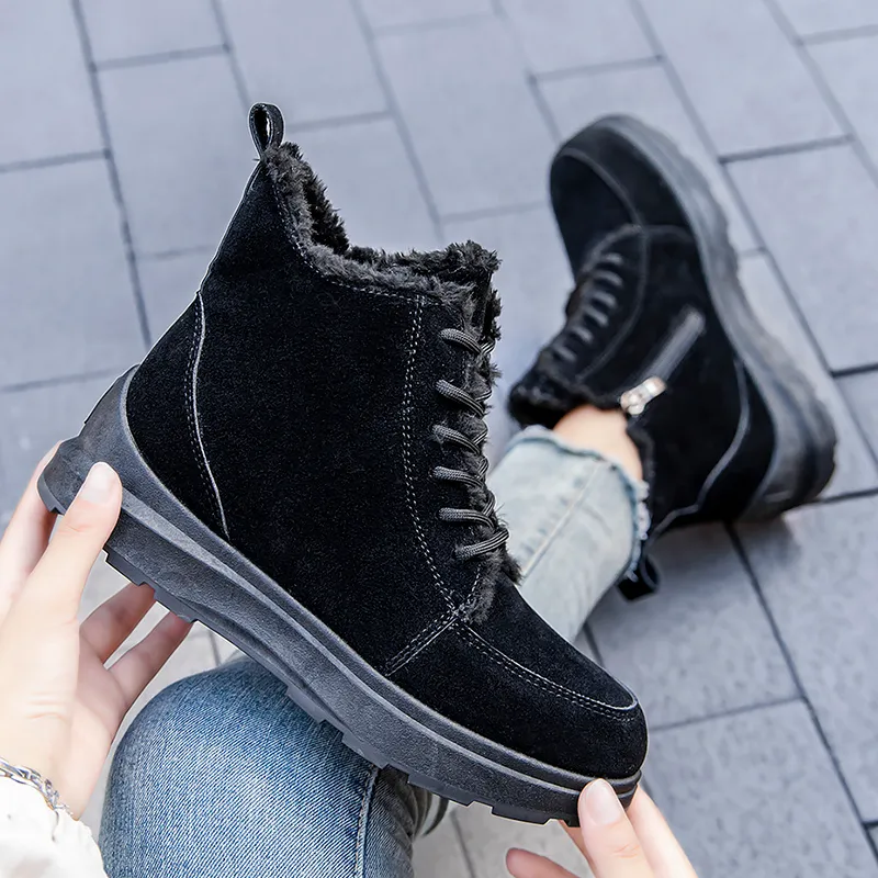 Rimocy Winter Warm Plush Snow Women Plus Size 43 Platform Zipper Ank Boots Woman Thick Fur Cotton Shoes_voghion.com