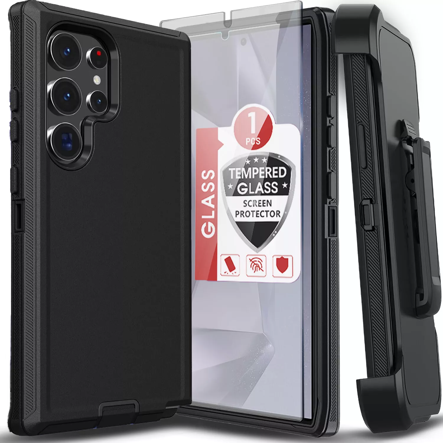 For Samsung Galaxy S25 Ultra S24 S23 S22 S20 FE Case Phone Cover + Screen Glass_voghion.com