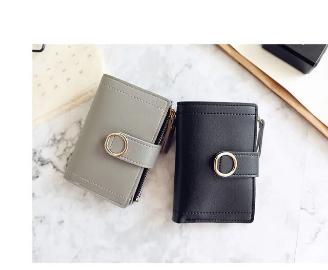 Neu Kurze Frauen Geldbörsen Mode Einfache Nette Kleine Weibliche Brieftaschen PU Leder Karte_voghion.com