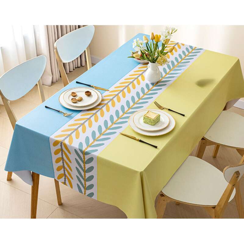 Ins Style Fabric, Waterproof, Grease-proof, Non-washable Tablecloth, Rectangular PVC Tablecloth, Household Netting, Black Tea Cloth_voghion.com