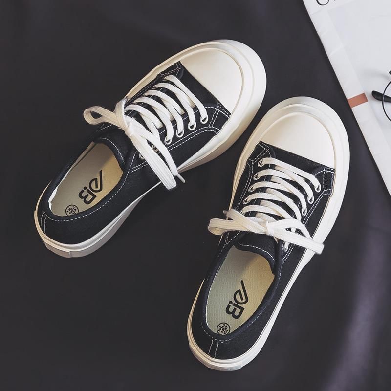 Zapatos de lona con suela gruesa de moda 2024 para mujer_voghion.com