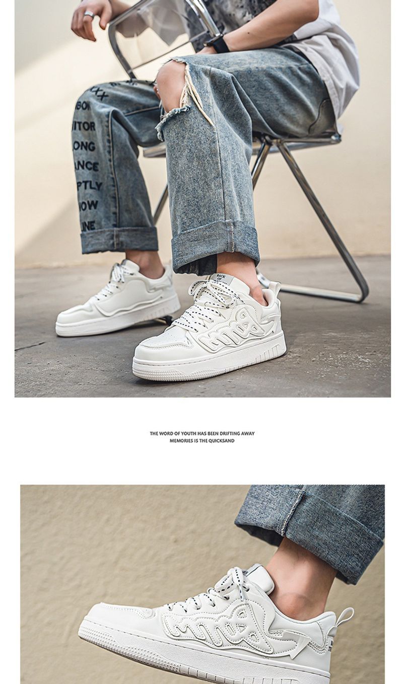Herbst Winter Neue Weiße Jugend Mode Sport et Casual Herren Trendy Low Top Kleine Paar Board Schuhe_voghion.com