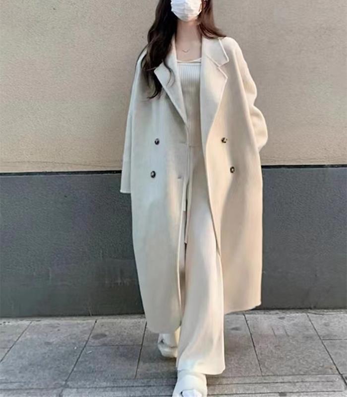 Manteau long et épais pour femme, coupe ample au dessus du genou, nouveau style automne et hiver