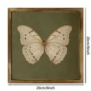 Vintage Butterfly Wall Art - 8x8" Polished Wooden Frame. Farmhouse Decor For Living Room, Bathroom Or As A Charming Gift._voghion.com