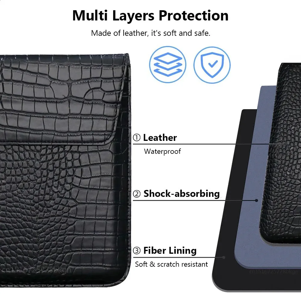 Laptop for book Air Pro 13 Case M1 M2 Notebook Stand Cover 11 14 15 15.6 inch PU Leather Sleeve Pouch Computer Tablet_voghion.com
