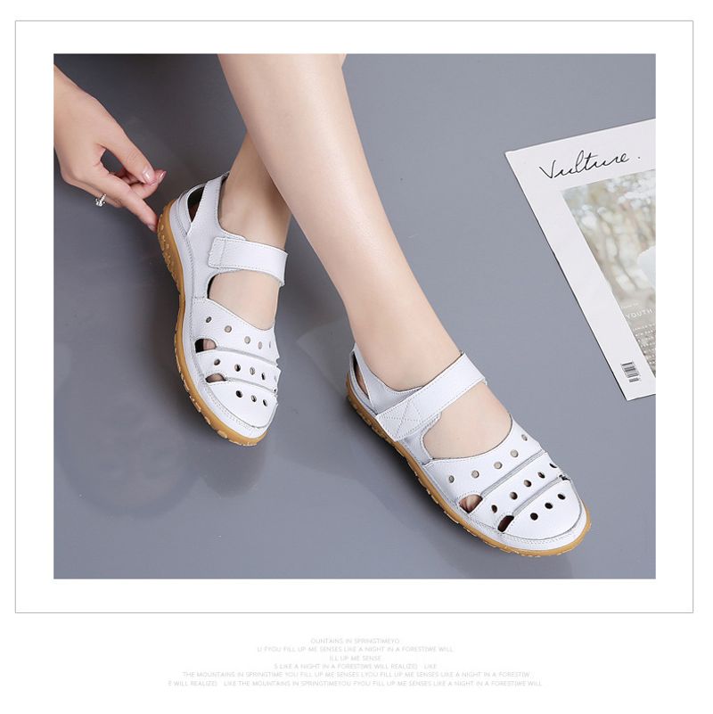 Lefu Summer New Sandals Hollow Hole Mom's Γυναικεία Μονά Παπούτσια_voghion.com