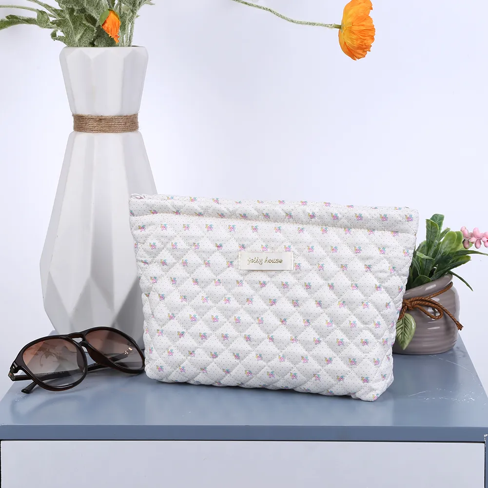 Mini trousse de maquillage imprimée pour femme, étui de rangement matelassé pour cosmétiques, sac portable pour pièces de monnaie, articles divers, porte-cartes de crédit_voghion.com