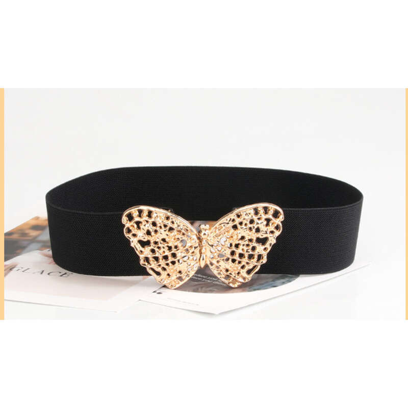 Decorazione da donna con fibbia a farfalla con gonna, cintura elastica per moda e versatilità, cintura di alta qualità_voghion.com