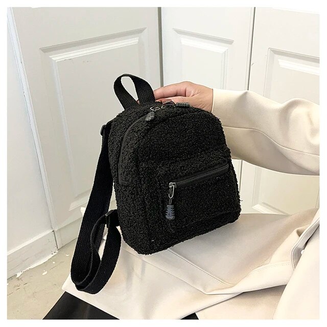 Mode Frauen Mini Rucksack Einfarbig Cord Kleine Rucksäcke Einfach Casual Student Bookbags Reisen Rucksäcke 2022_voghion.com
