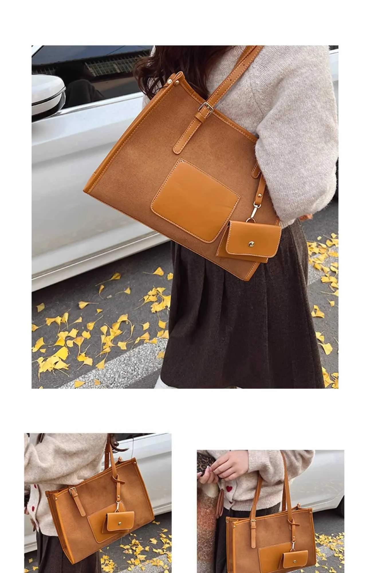 Women's Large Capacity Suede Shoulder Bag For Casual Commuting_voghion.com