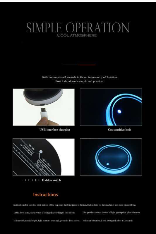 Coussin lumineux LED pour voiture Constellation Ciel étoilé Carte Arc-en-ciel Tasse Lumière d'ambiance intérieure de voiture_voghion.com