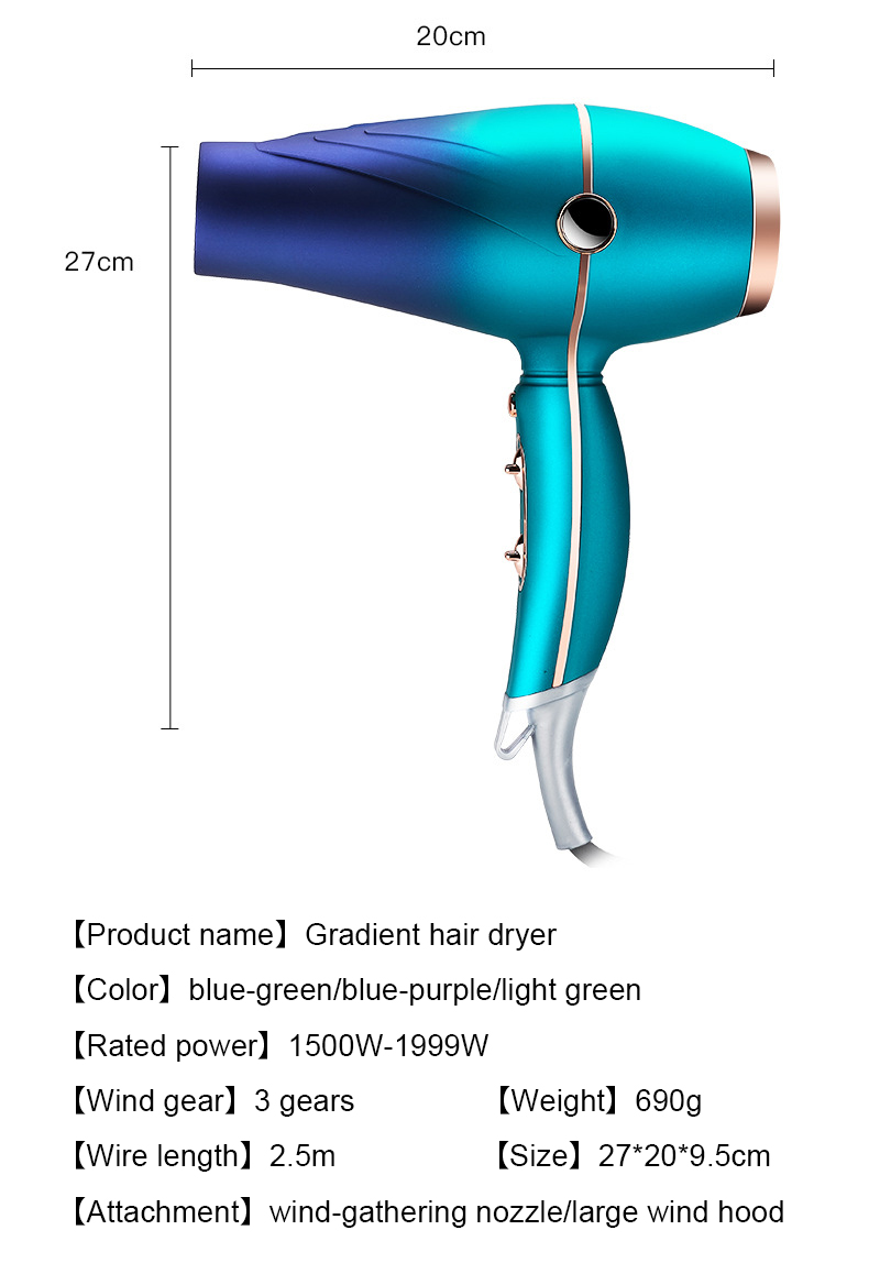Υψηλής ποιότητας Professional Salon sonic AC Motor 2000w Diffuser Concentrator Dryer για σγουρά μαλλιά_voghion.com