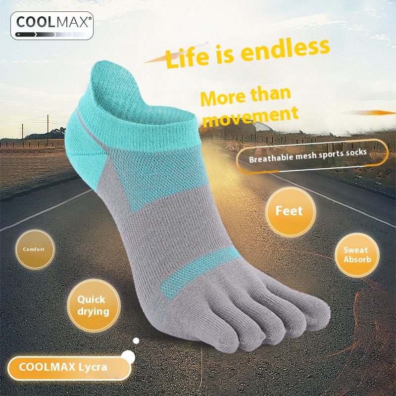 Split Toe Socks Men Women Summer Short Breathable Sports Fitness Cotton Socks Non-slip Mesh Five Finger Socks
