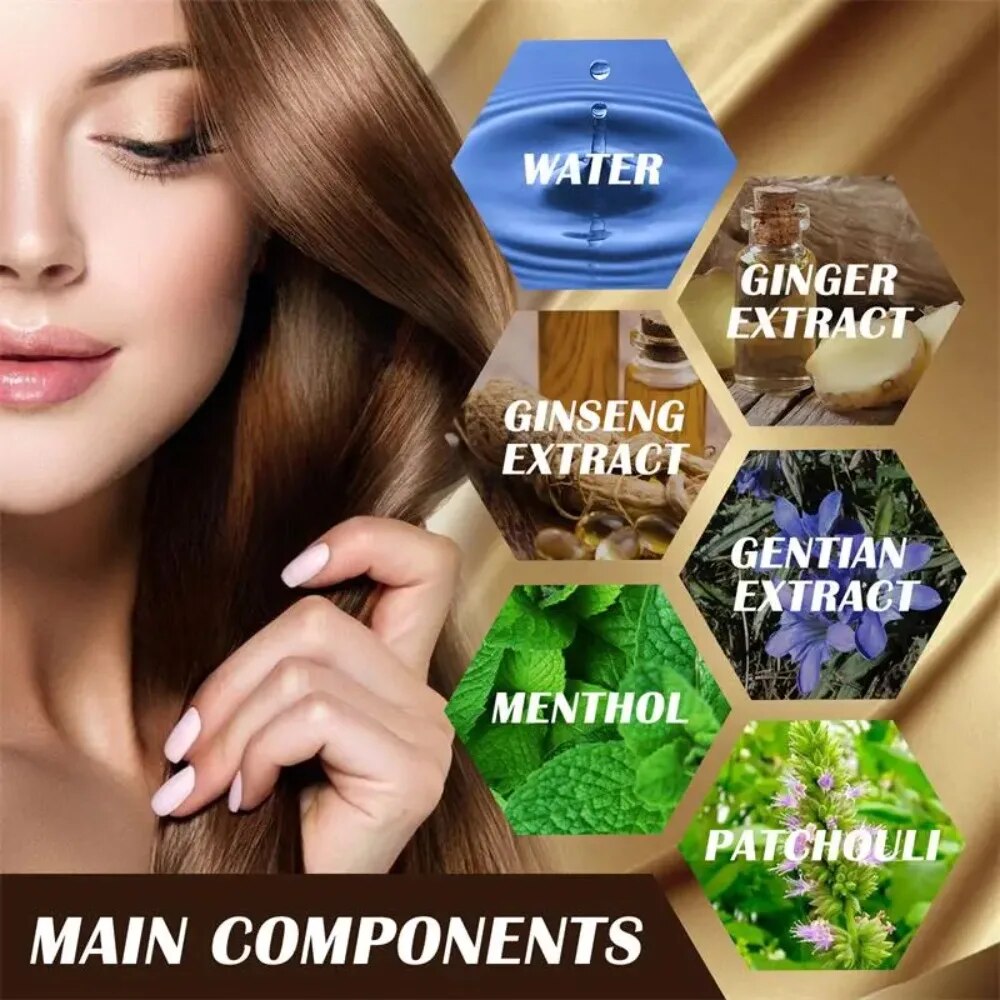 Leistungsstarkes Haarwuchs-Serum-Spray mit Ingwer, Anti-Haarausfall-Behandlungsprodukte, Reparatur, Pflege der Haarwurzeln, schnelles Nachwachsen der Haare bei Männern und Frauen_voghion.com