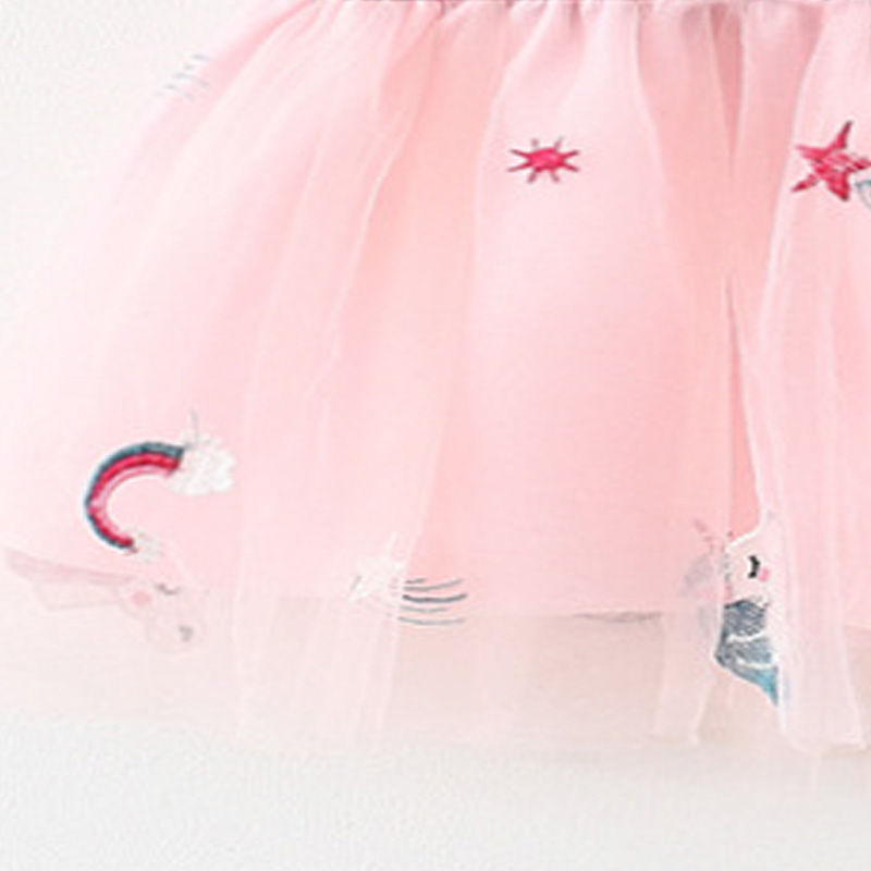 Infant Dress Summer New Pattern Baby Girl Little Flying Sleeve Dress Cartoon Rainbow Star Unicorn Children's Clothing_voghion.com