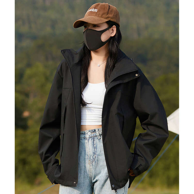 Spring Autumn New Outdoor Splicing Color Contrast For Couples, Windproof, Waterproof, Loose, Thin, Men's And Women's_voghion.com
