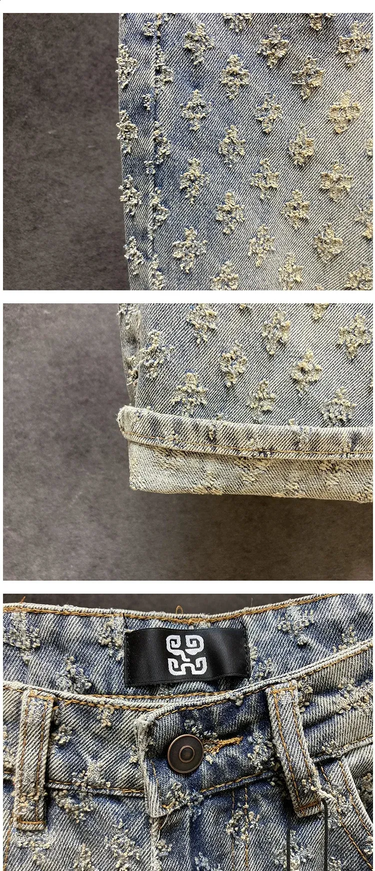 Pantaloni Five Point da uomo 2024, larghi, dritti, gamba larga, in jacquard traforato, pantaloncini in denim casual di alta qualità, 24_voghion.com