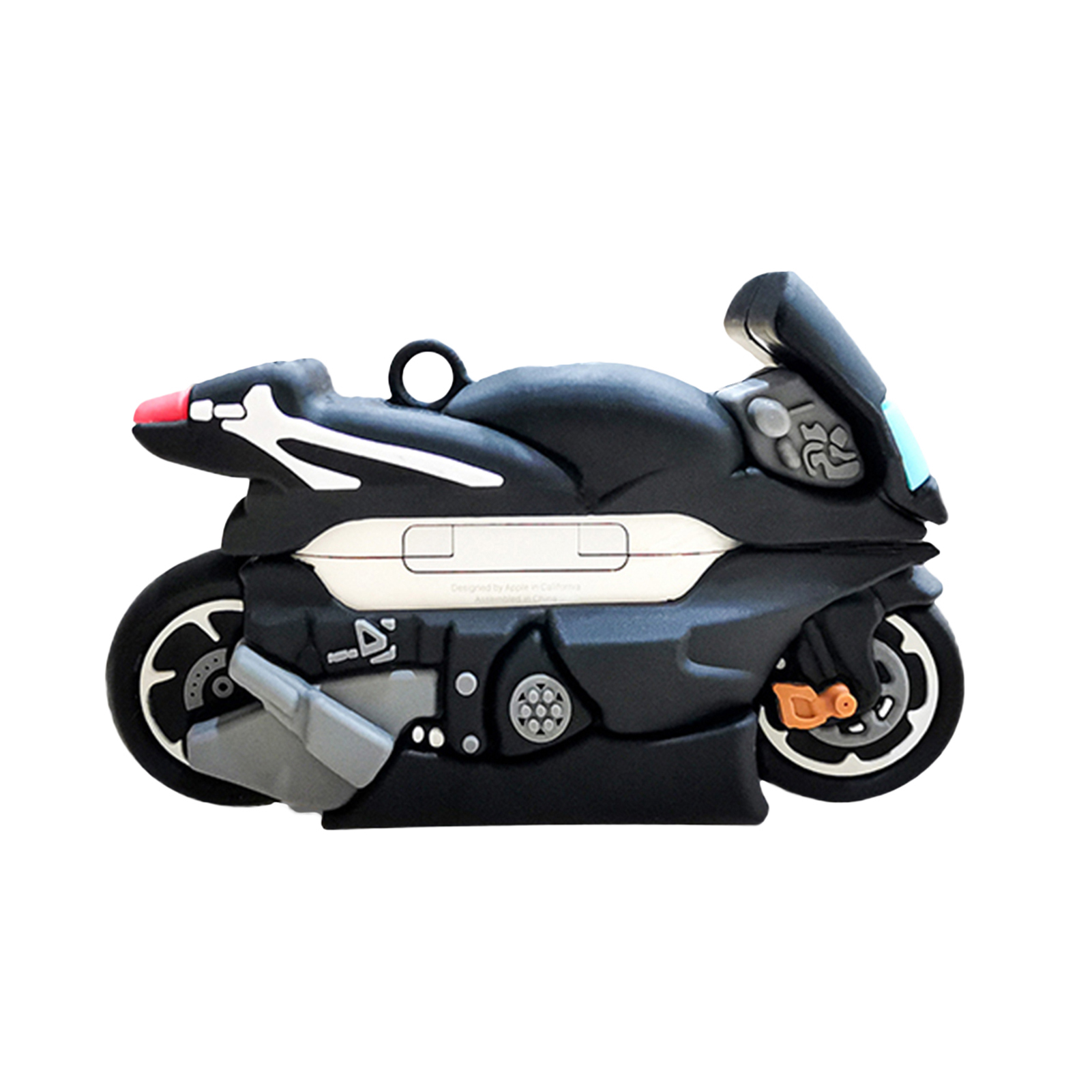 Hitech fülhallgató tok, világító, ütésálló szilikon, 3D motorkerékpár, Bluetooth-kompatibilis fejhallgató tok, védőfólia_voghion.com