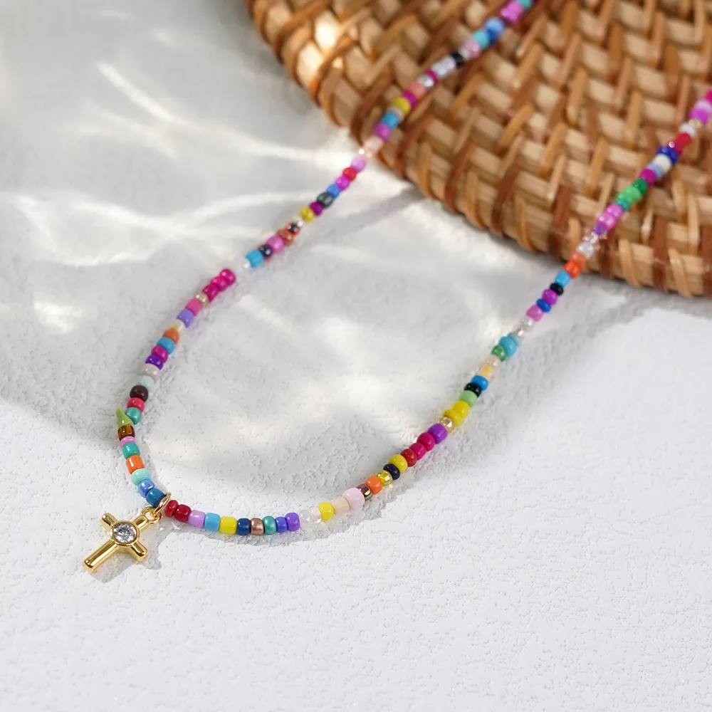 Kæder Go2boho Boho Minimalistisk Håndlavet Tilbehør Design Kors Vedhæng Perlehalskæder Til Kvinder Mænd Sommer Strand_voghion.com