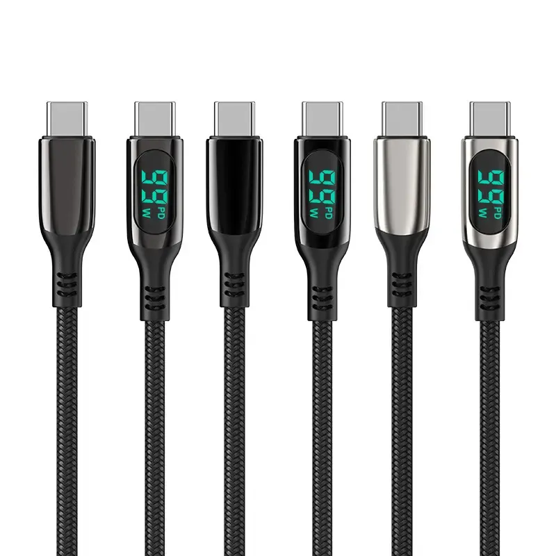 Digital 5A Fast Charge Type C Kabel Nylon 100W USB C Cable for iPhone 15 Pro Max MacBook Air/Pro iPad Air/Mini Galaxy S22/S23_voghion.com