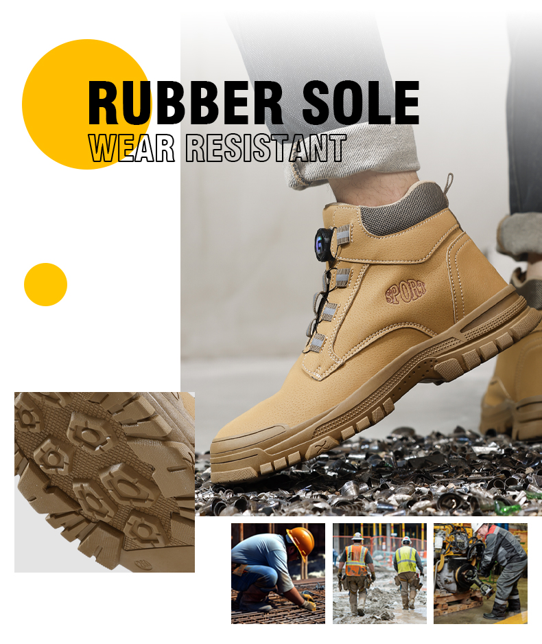 Bottes de sécurité GUYISA pour hommes, chaussures de travail imperméables, embout en acier, résistantes à l'usure, 5035, 39-45_voghion.com