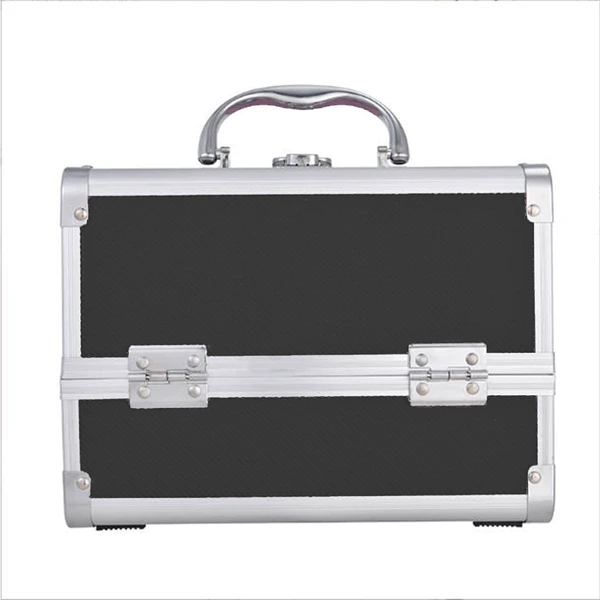 Professional Travel Makeup Case With Mirror And Brush Holder_voghion.com