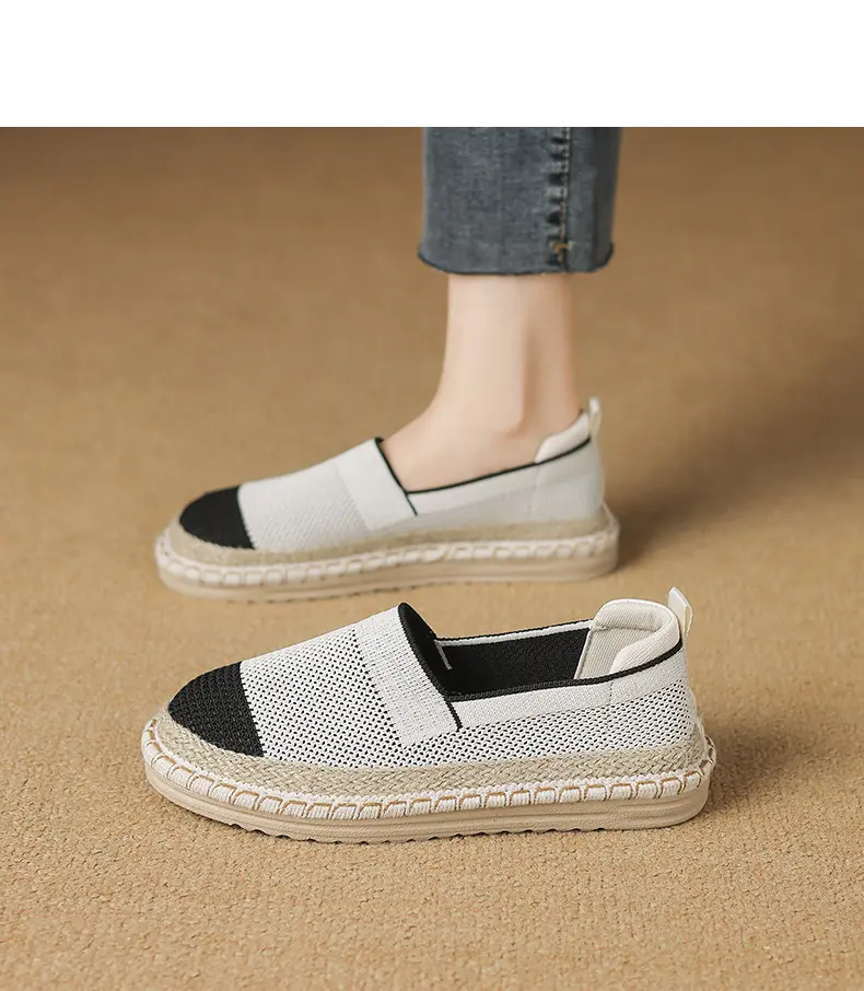 CMY Summer New Fly Woven Shoes Mesh Breathable Straw Fisherman Shoes_voghion.com
