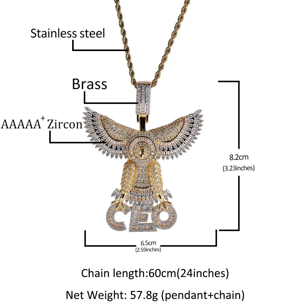 Collana con ciondolo a forma di leone colorato retrò hip hop, regalo per uomo, gioielli placcati in oro vero e zircone pieno_voghion.com