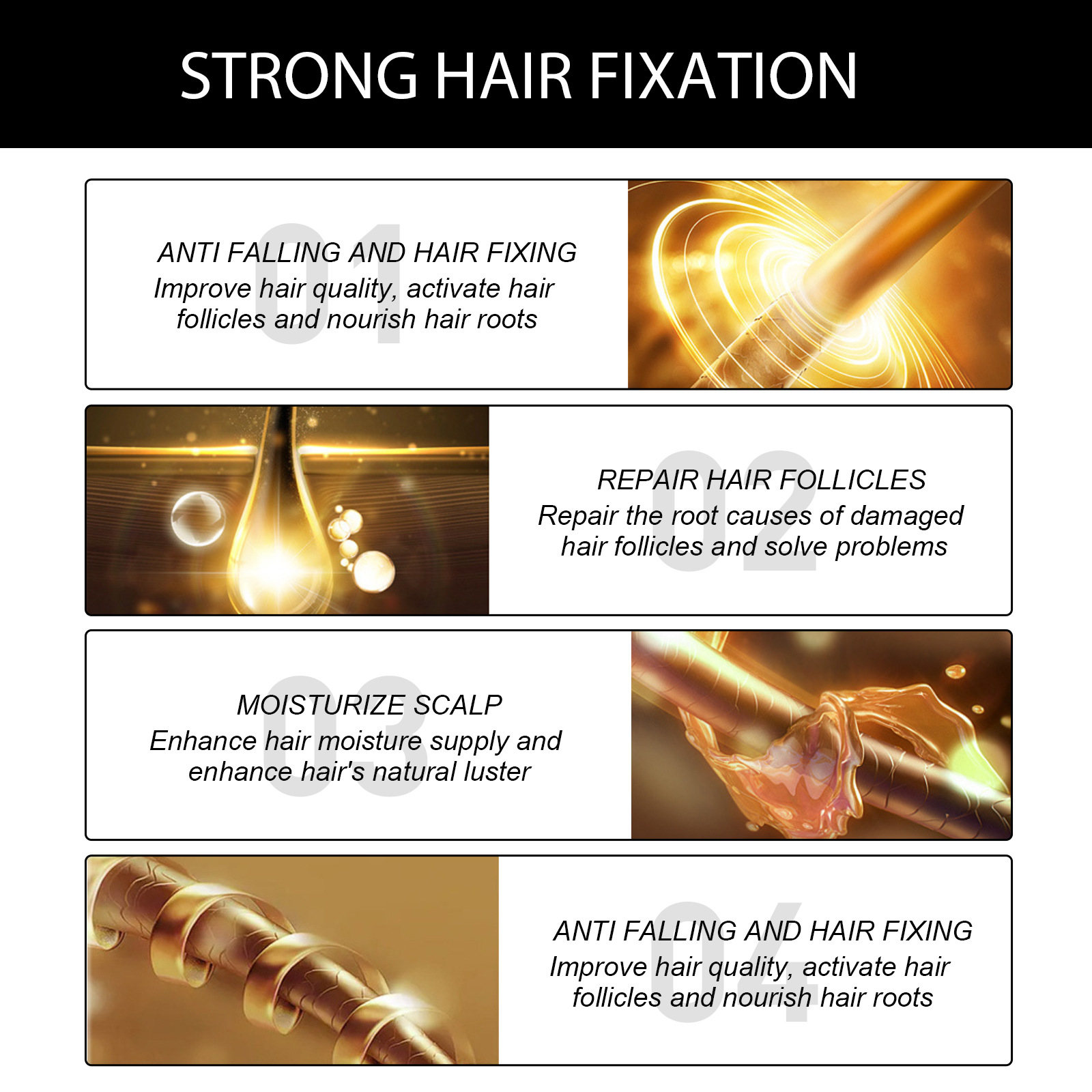 Hoegoa Dense Hair Essence Oil ass staark, zäh, fest, verhënnert Hoerverloscht. Mëll parfüméiert, natierlech an net fetteg._voghion.com
