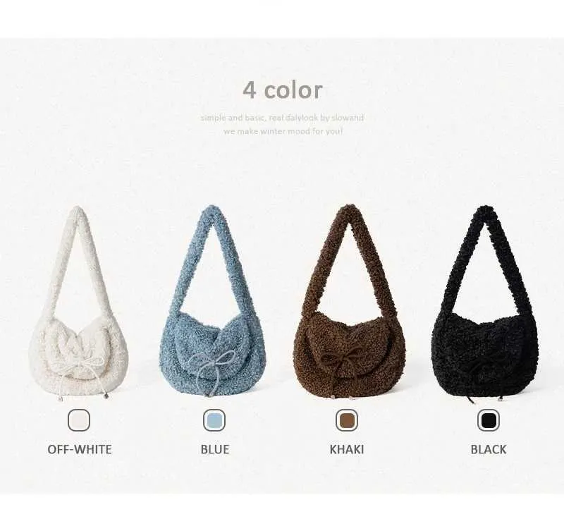 Modische Plüsch-umhängetasche Große Lammfell-handtasche Damen_voghion.com
