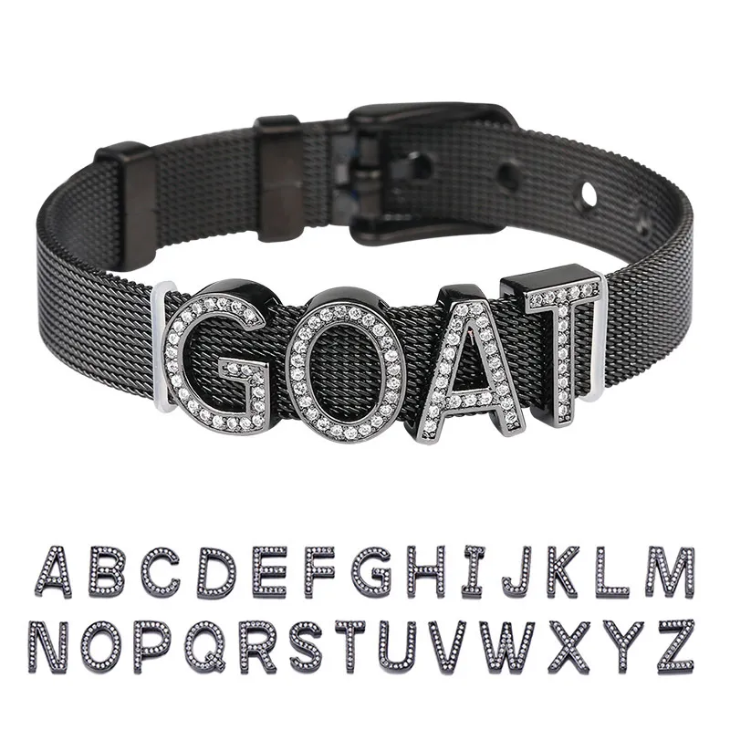 personaliséiert Gold Bling Diamant Benotzerdefinéiert Numm Bangle Bracelet Hip Hop Personaliséiert DIY Buschtawen Léifsten Armband Bijouen_voghion.com