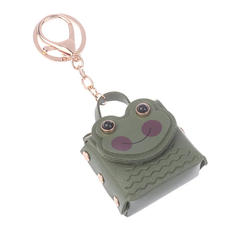 Creative Leather Frog Coin Purse Car Key Chain Pendant Bluetooth Headset Cute Keychain Mini Storage Bag_voghion.com