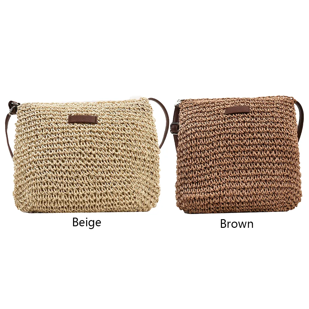 Borsa a tracolla estiva da donna in tessuto, per le vacanze, la spiaggia, semplice, borsa a tracolla casual, pochette da donna_voghion.com