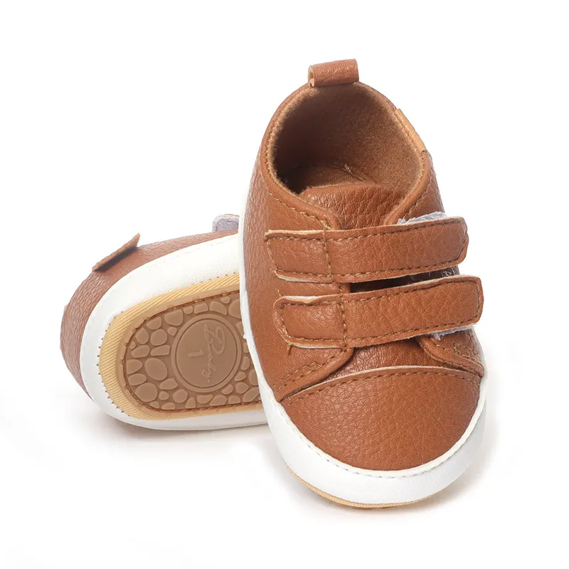 Cutefeet Baby Jungen Mädchen rutschfeste Gummisohle High Top PU Leder Sneakers Säuglings Lauflernschuhe Kleinkind Krippe Schuhe_voghion.com