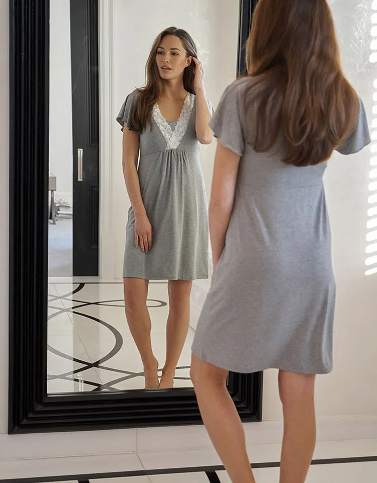 Pregnancy Nursing Clothes Women Lactation Maternity Dresses Clothing for Breastfeeding Pregnant Summer Dress_voghion.com