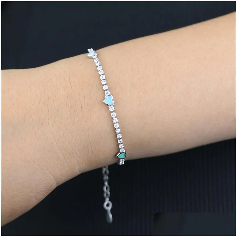 Bracciale charm smaltato arcobaleno cuore tennis elegante_voghion.com