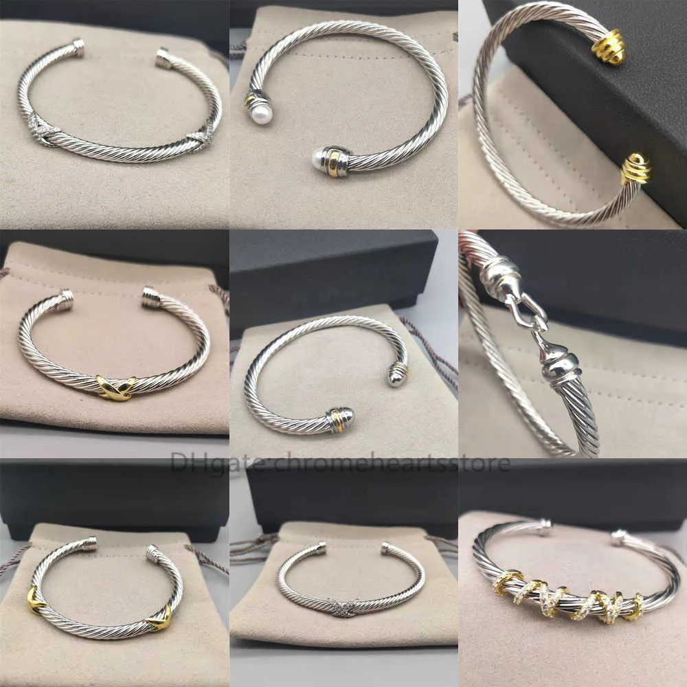Bangle Bracelet Designer X classic cable Pearl Loop Women Fashion Cuff Twist Bracelets Jewelry 14k Plated Wedding Gifts_voghion.com