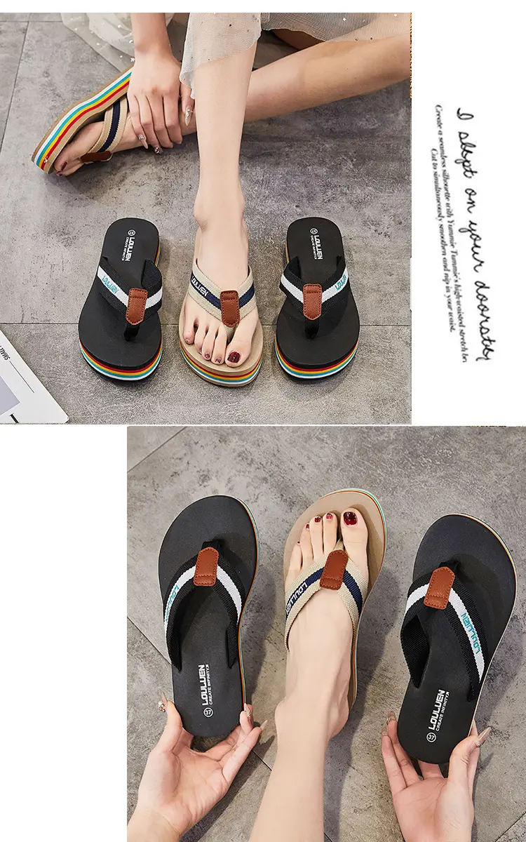 Infradito donna con plateau comode per la spiaggia e la casa_voghion.com