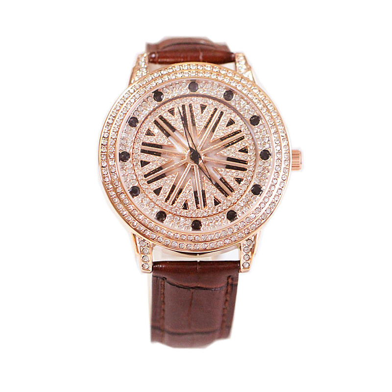 Orologio da donna alla moda, quadrante grande universale, costantemente in funzione, cinturino in vera pelle impermeabile, orologio al quarzo da uomo_voghion.com